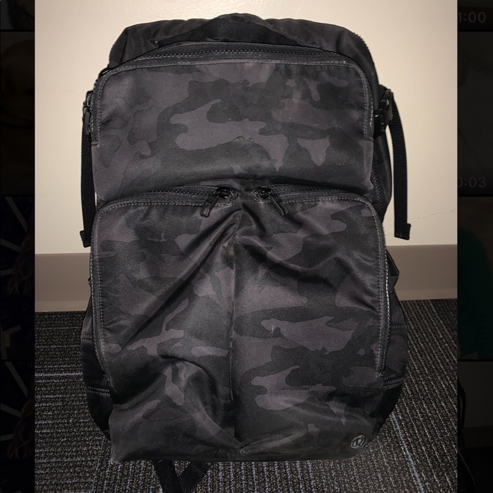 Lululemon black camo backpack